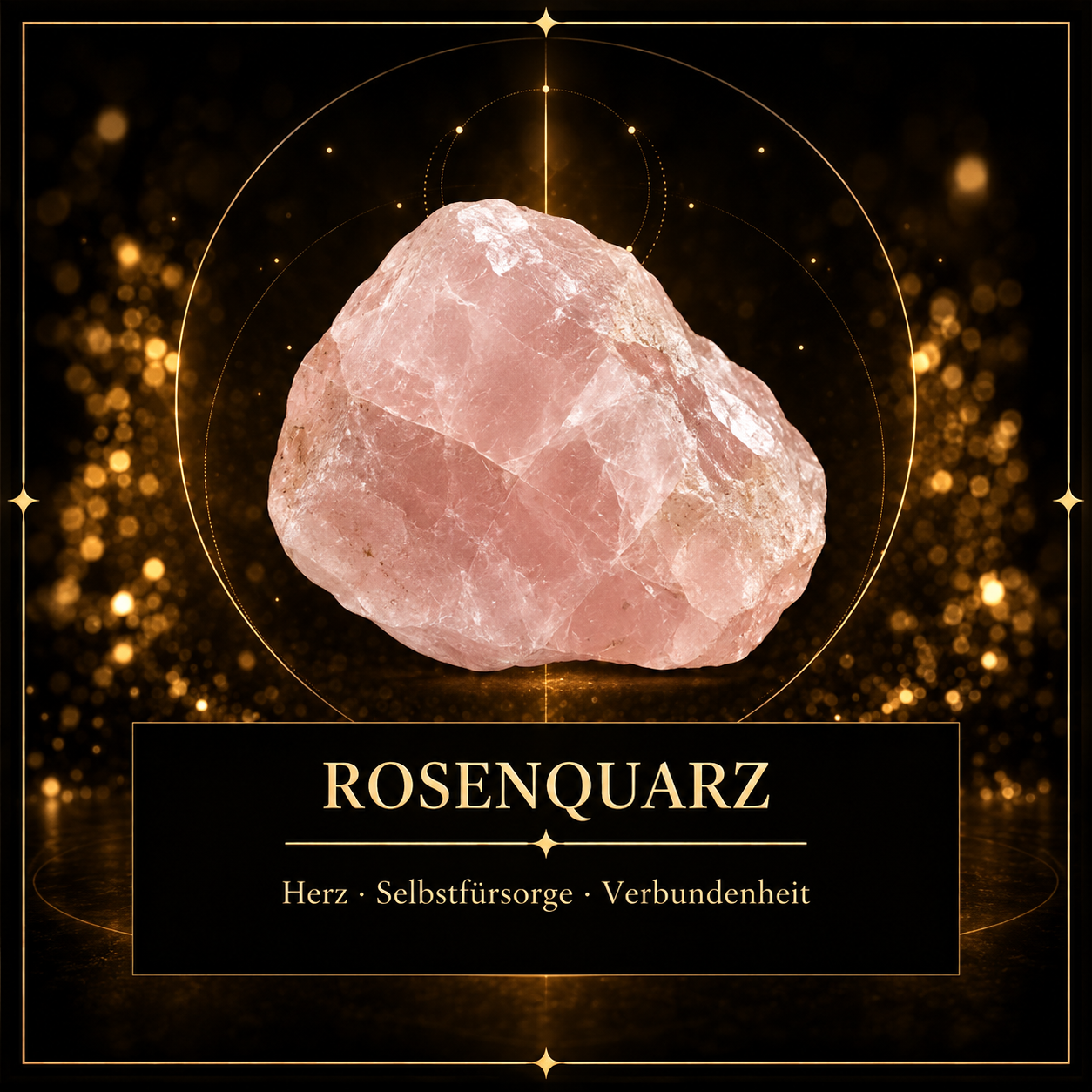 Zart rosafarbener Rosenquarz vor dunklem Grund