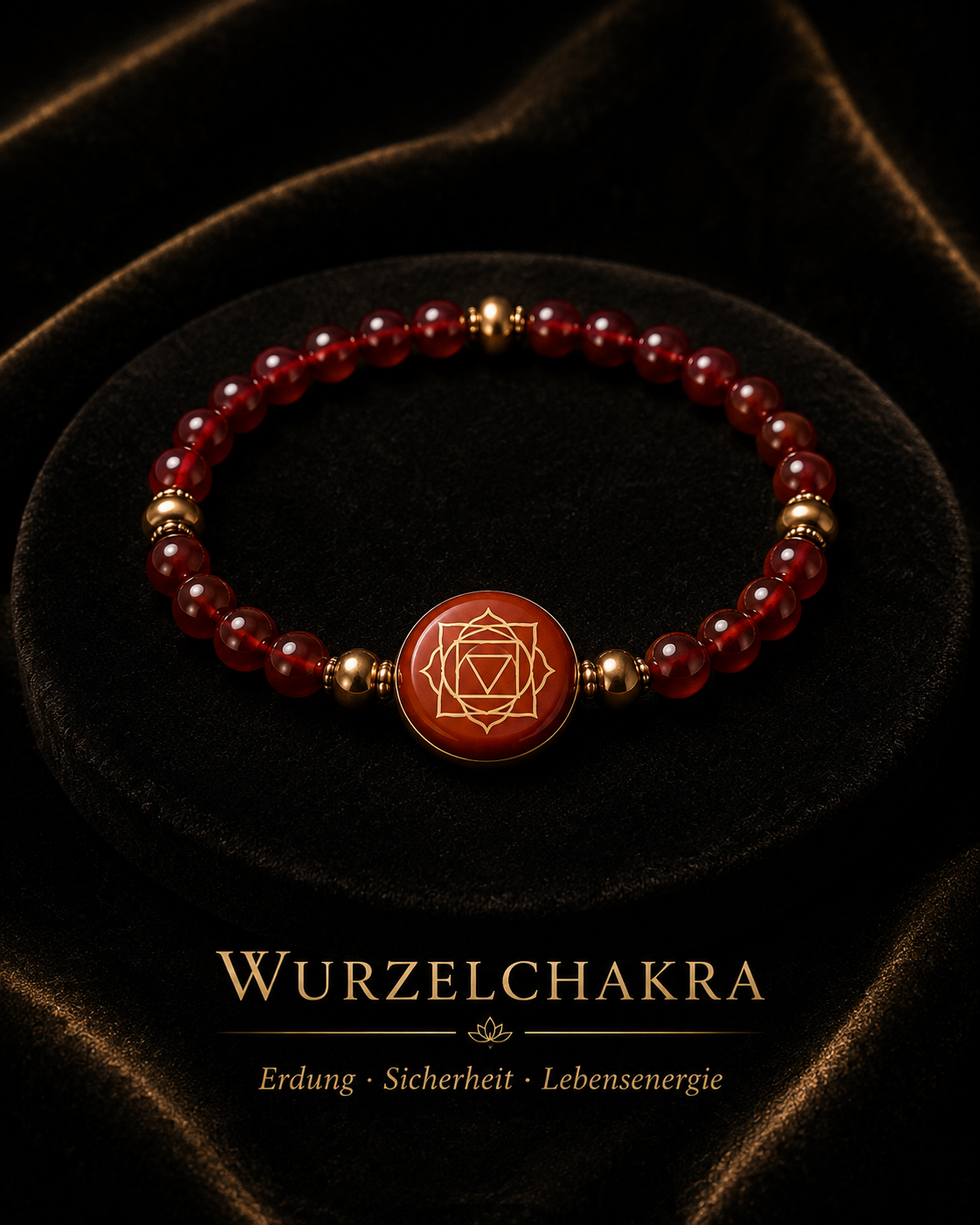 AURAMORA Chakra-Armband mit Natursteinperlen und goldenen Akzenten