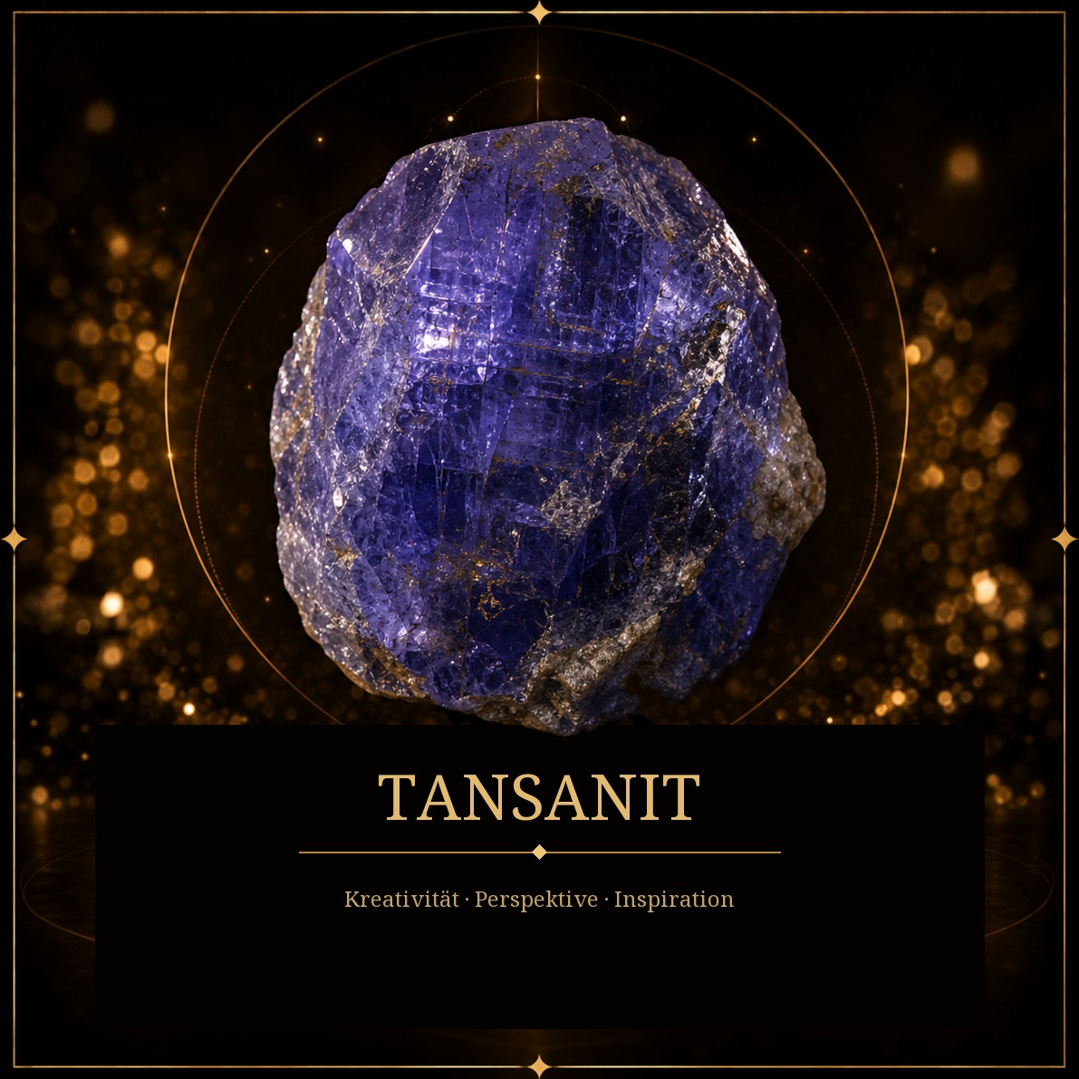 Violettblauer Tansanit vor dunklem Grund